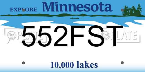 552FST Minnesota License Plate