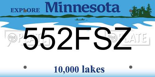 552FSZ Minnesota License Plate