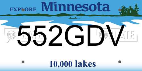552GDV Minnesota License Plate