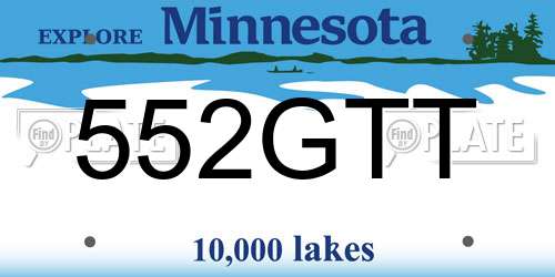 552GTT Minnesota License Plate