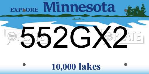 552GX2 Minnesota License Plate