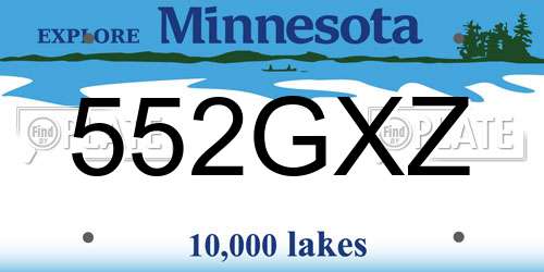 552GXZ Minnesota License Plate