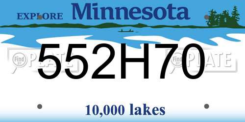 552H70 Minnesota License Plate