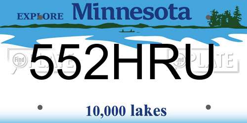 552HRU Minnesota License Plate