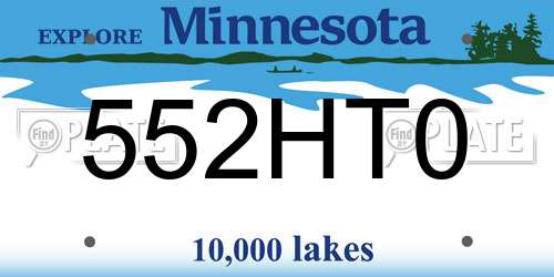 552HT0 Minnesota License Plate