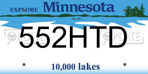 552HTD Minnesota License Plate