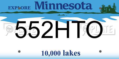 552HTO Minnesota License Plate