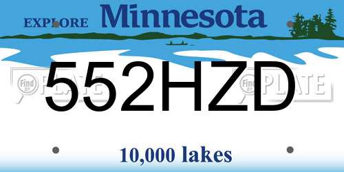 552HZD Minnesota License Plate