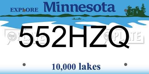 552HZQ Minnesota License Plate