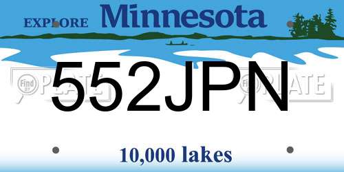 552JPN Minnesota License Plate