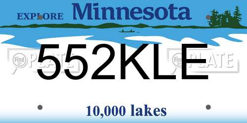 552KLE Minnesota License Plate