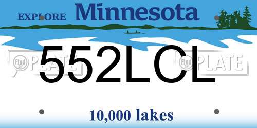 552LCL Minnesota License Plate