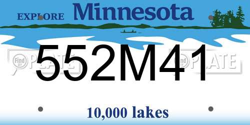 552M41 Minnesota License Plate