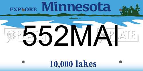 552MAI Minnesota License Plate