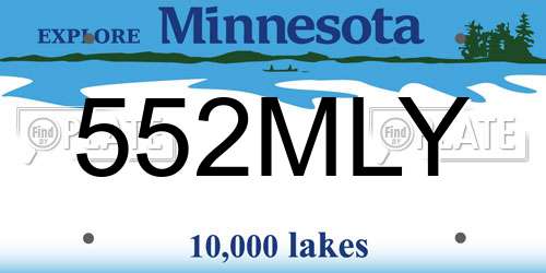 552MLY Minnesota License Plate
