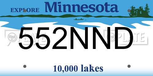 552NND Minnesota License Plate