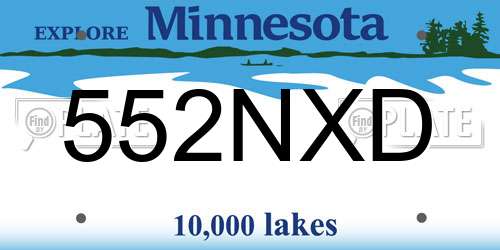 552NXD Minnesota License Plate