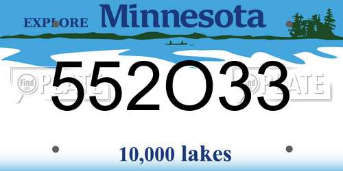 552O33 Minnesota License Plate
