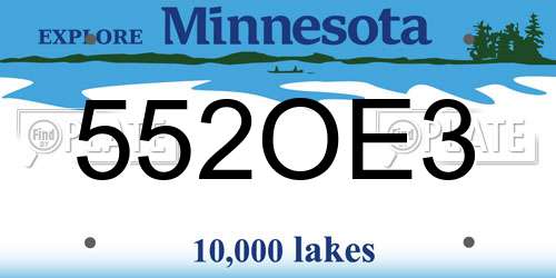 552OE3 Minnesota License Plate