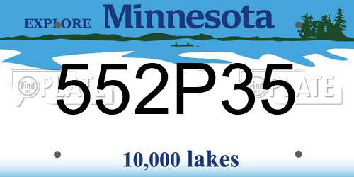 552P35 Minnesota License Plate