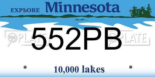 552PB Minnesota License Plate
