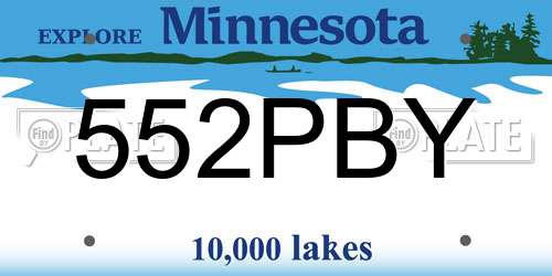 552PBY Minnesota License Plate