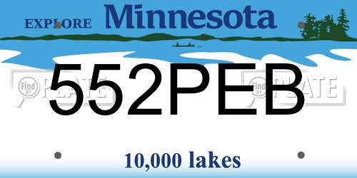 552PEB Minnesota License Plate