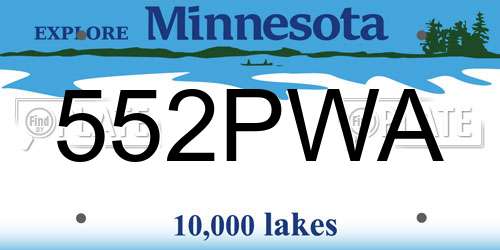 552PWA Minnesota License Plate