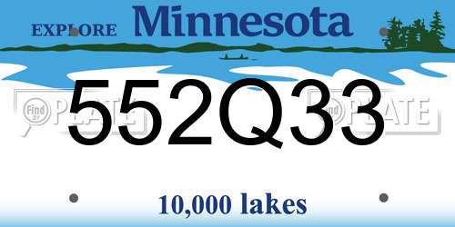 552Q33 Minnesota License Plate