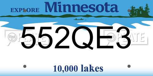 552QE3 Minnesota License Plate