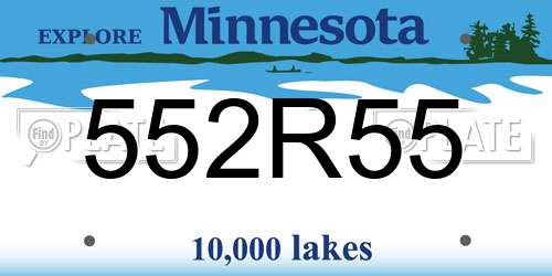 552R55 Minnesota License Plate