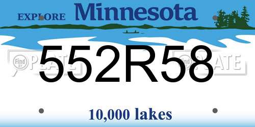 552R58 Minnesota License Plate