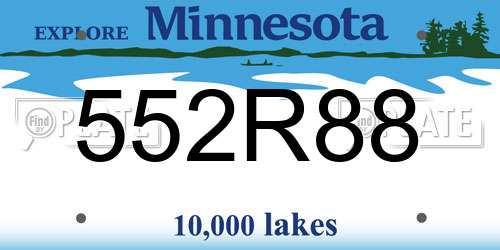 552R88 Minnesota License Plate