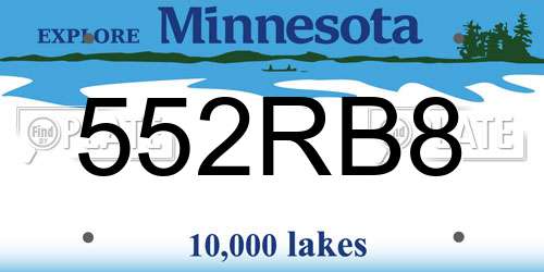 552RB8 Minnesota License Plate