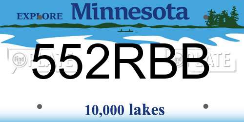 552RBB Minnesota License Plate
