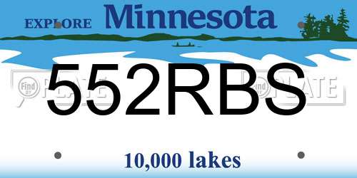 552RBS Minnesota License Plate