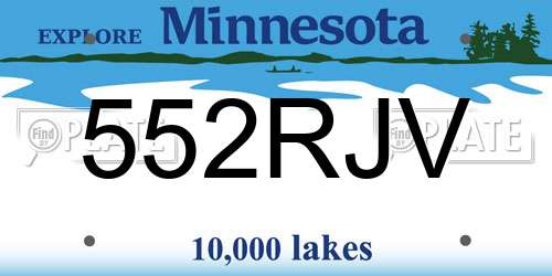 552RJV Minnesota License Plate