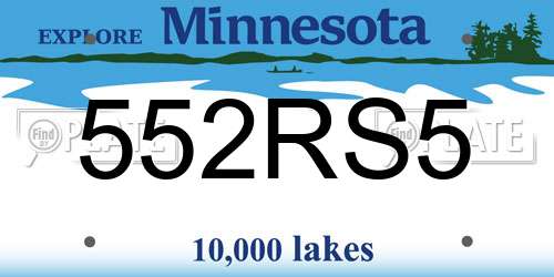 552RS5 Minnesota License Plate