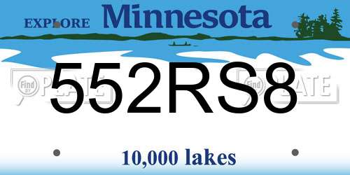 552RS8 Minnesota License Plate