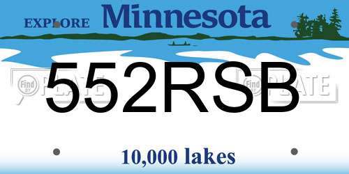 552RSB Minnesota License Plate