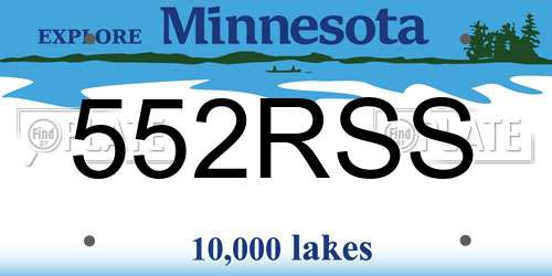 552RSS Minnesota License Plate