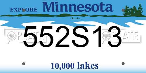 552S13 Minnesota License Plate