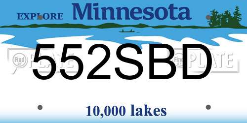 552SBD Minnesota License Plate