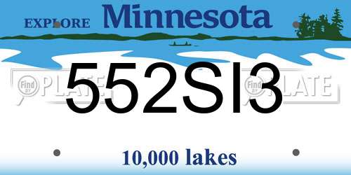 552SI3 Minnesota License Plate