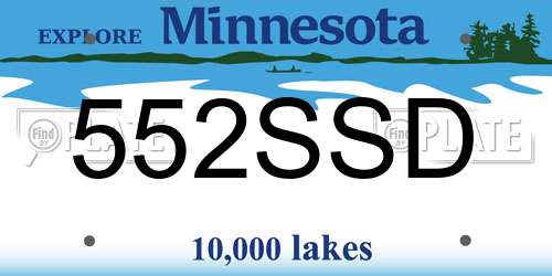 552SSD Minnesota License Plate