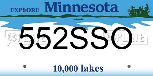 552SSO Minnesota License Plate