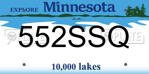 552SSQ Minnesota License Plate