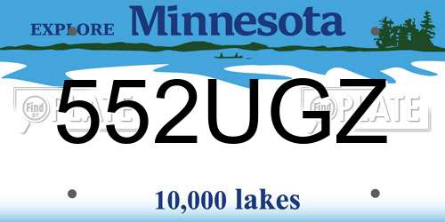 552UGZ Minnesota License Plate