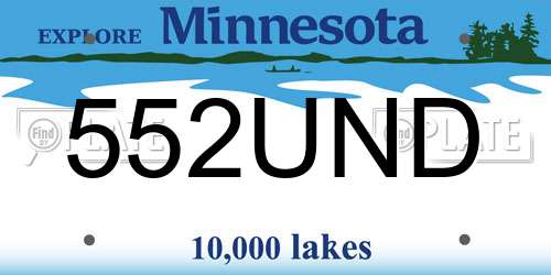 552UND Minnesota License Plate