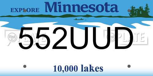 552UUD Minnesota License Plate